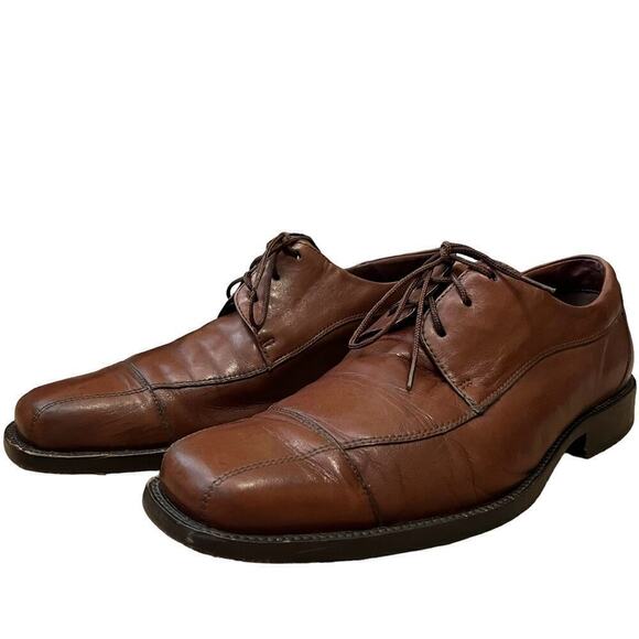 Johnston & Murphy Men’s Leather Cap Toe Oxfords Dress Shoes Tan Size 8.5 - Picture 1 of 12